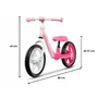 Bicicleta fara pedale, Lionelo, Alex, Usoara, Cu ghidon si sa reglabile, Greutate 3.3 Kg, Cu roti din spuma EVA, 12 inch, Bubblegum - 11