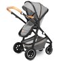 Lionelo - Carucior Amber, 2 in 1, Cadru aluminiu, Cu landou intarit si salteluta moale, Reversibil, Maner ajustabil, Huse pentru picioare, ploaie, Plasa de tantari, Geanta parinti, Pana la 22 kg, EN1888-1, EN1888-2, EN1466, Gri deschis - 46
