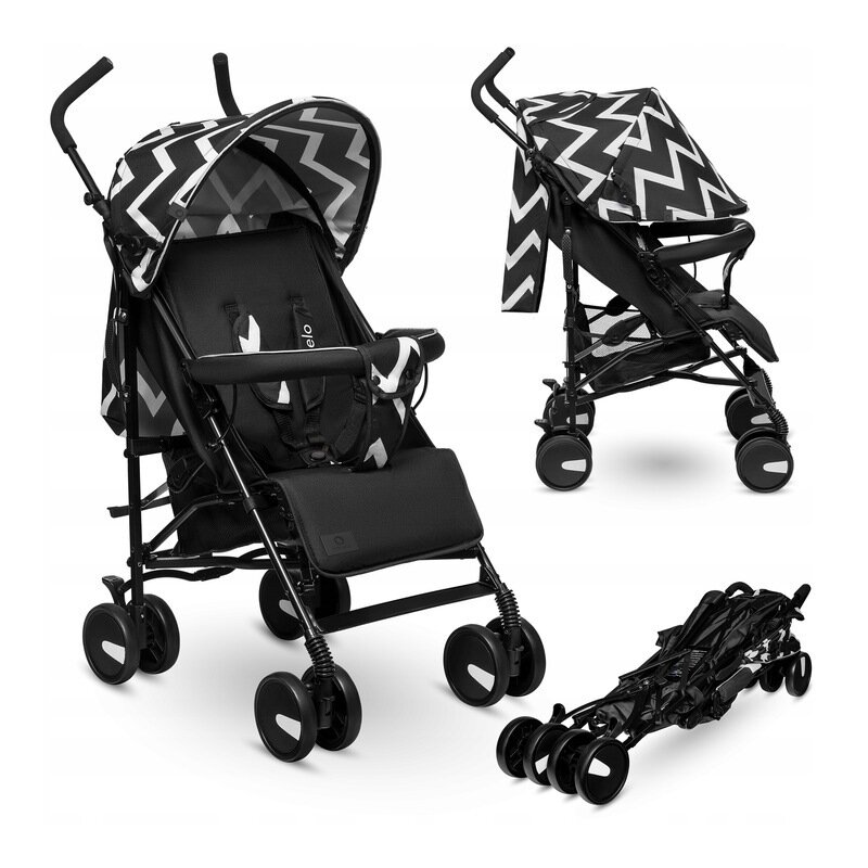 Carucior Sport Primii Pasi 3 Lionelo - Carucior sport Elia Oslo, Cu husa de picioare, Cu plasa de tantari, Negru