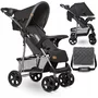 Carucior sport, Lionelo, Emma Plus, Cu tavita, 2 Suporturi pentru pahar, Geanta accesorii, Conform cu standardul european de securitate EN1888-1, Stone - 3