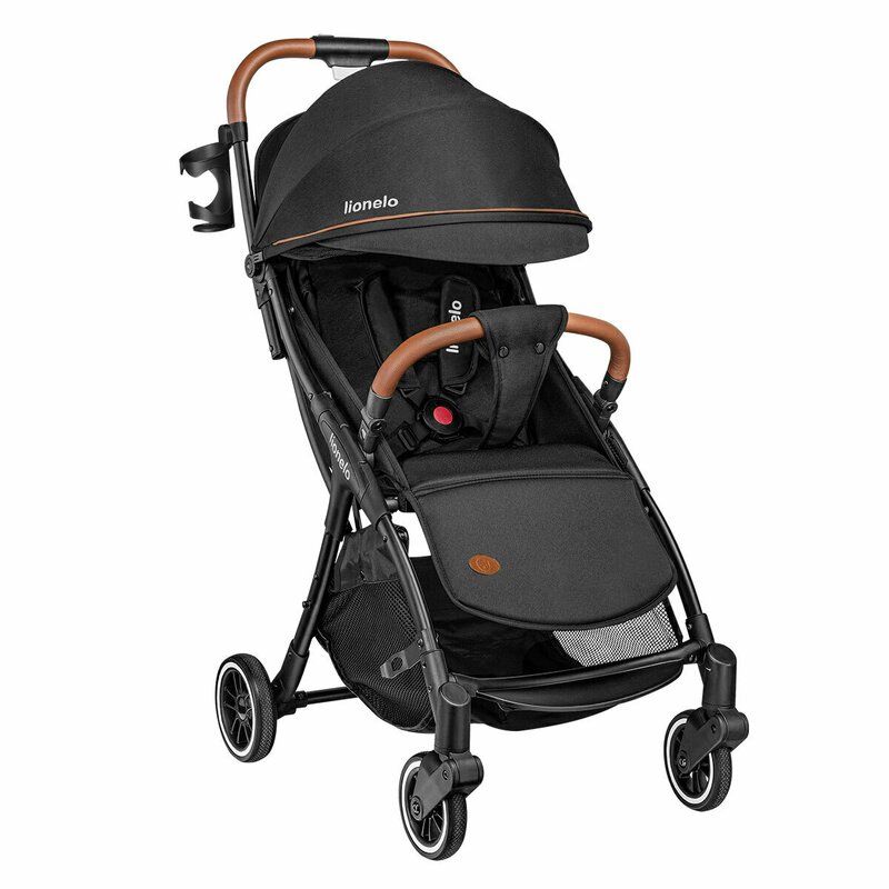 Lionelo - carucior sport julie one, de la nastere, greutate redusa, cu accesorii, cadru din aluminiu, 0-22 kg, conform cu standardele europene de securitate en1888-1 si en1888-2, negru