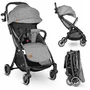 Carucior sport, Lionelo, Julie One, De la nastere, Greutate redusa, Cu accesorii, Cadru din aluminiu, 0-22 kg, Pliere compacta pentru avion, Conform cu standardele europene de securitate EN1888-1 si EN1888-2, Gri - 4