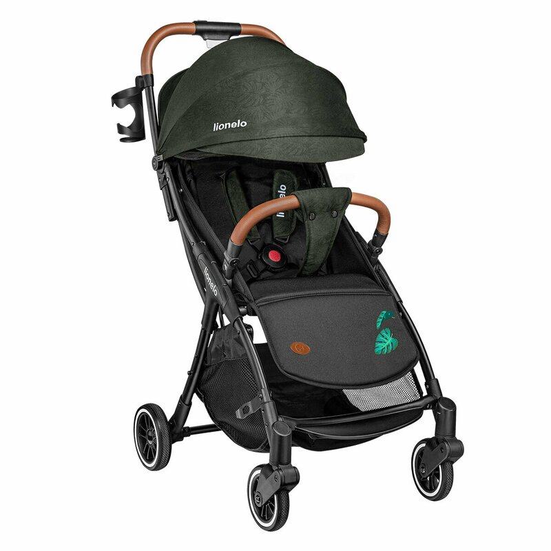 Lionelo - carucior sport julie one, de la nastere, greutate redusa, cu accesorii, cadru din aluminiu, 0-22 kg, conform cu standardele europene de securitate en1888-1 si en1888-2, verde tropical