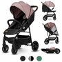 Lionelo - Carucior sport Zoey, De la nastere, Cu accesorii, Cadru din aluminiu, 0- 15 kg, Conform cu standardul european de securitate EN1888-1, Roz