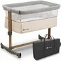 Patut co-sleeper, Lionelo, Leonie, Cu sistem de leganare, Cu setare unghiulara, Reglabil in 5 pozitii pe inaltime, Conform cu standardele europeane de securitate EN1130 si EN16890, Beige Sand - 4