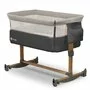 Patut co-sleeper, Lionelo, Leonie, Cu sistem de leganare, Cu setare unghiulara, Reglabil in 5 pozitii pe inaltime, Conform cu standardele europeane de securitate EN1130 si EN16890, Grey Stone - 6