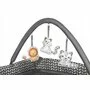 Patut pliant, Lionelo, Flower, Cu doua nivele, Cu arcada, Geanta transport, Masuta de infasat, Bara cu jucarii, Fereastra laterala, 120x60 cm, Conform cu standardele europeane de securitate EN 716 si EN12221, Gri - 14