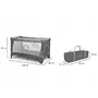 Patut pliant, Lionelo, Flower, Cu doua nivele, Cu arcada, Geanta transport, Masuta de infasat, Bara cu jucarii, Fereastra laterala, 120x60 cm, Conform cu standardele europeane de securitate EN 716 si EN12221, Gri - 6