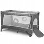 Patut pliant, Lionelo, Flower, Cu doua nivele, Cu arcada, Geanta transport, Masuta de infasat, Bara cu jucarii, Fereastra laterala, 120x60 cm, Conform cu standardele europeane de securitate EN 716 si EN12221, Gri - 11