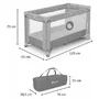 Patut pliant, Lionelo, Stefi, Cu un nivel, Cu intrare laterala cu fermoar, 2 roti, 120x60 cm, Conform cu standardul european de securitate EN 716, Grey - 19