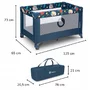 Patut pliant, Lionelo, Stefi, Cu un nivel, Cu intrare laterala cu fermoar, 2 roti, 120x60 cm, Conform cu standardul european de securitate EN 716, Blue Navy - 21