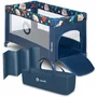 Patut pliant, Lionelo, Stefi, Cu un nivel, Cu intrare laterala cu fermoar, 2 roti, 120x60 cm, Conform cu standardul european de securitate EN 716, Blue Navy - 5
