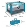 Patut pliant, Lionelo, Stefi, Cu un nivel, Cu intrare laterala cu fermoar, 2 roti, 120x60 cm, Conform cu standardul european de securitate EN 716, Turquoise - 21