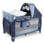 Lionelo - Patut pliant cu doua nivele Sven Plus, 120x60 cm, arcada jucarii, masuta de infasat, vibratii, melodii,  conform cu standardele europeane de securitate EN716 si EN12221, Blue Navy - 1