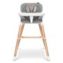 Lionelo - Scaun de masa din fag Koen, 2 in 1, Transformabil, Sustine 30 kg, 6 luni+, Conform cu standardul european de securitate EN14988, Gri - 3