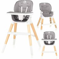Lionelo - Scaun de masa Mona, 4 in 1, Transformabil, Reglabil in inaltime in 3 pozitii, Conform cu standardele europene de securitate EN14988, EN16120, Stone