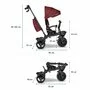 Tricicleta copii, Lionelo, Kori, Ultrapliabila, Multifunctionala. Cu suport de picioare, Control al directiei, Scaun reversibil, Rotire 360 grade, Conform cu standardul europeane de securitate EN71, Red Burgundy - 35