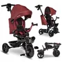 Tricicleta copii, Lionelo, Kori, Ultrapliabila, Multifunctionala. Cu suport de picioare, Control al directiei, Scaun reversibil, Rotire 360 grade, Conform cu standardul europeane de securitate EN71, Red Burgundy - 3