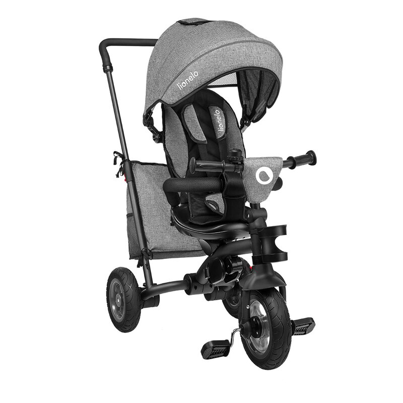 Lionelo - Tricicleta multifunctionala cu sezut reversibil, pliabila, Tris, Stone Grey, Resigilata