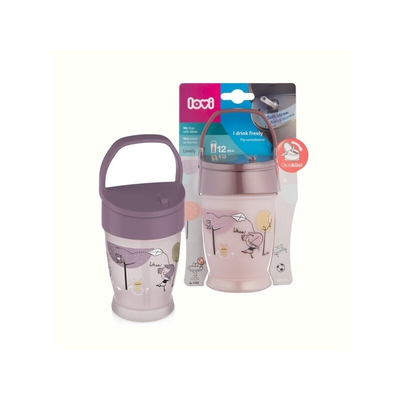 Lovi - cana mea cu pai junior 250ml lovely fata - 35/354girl