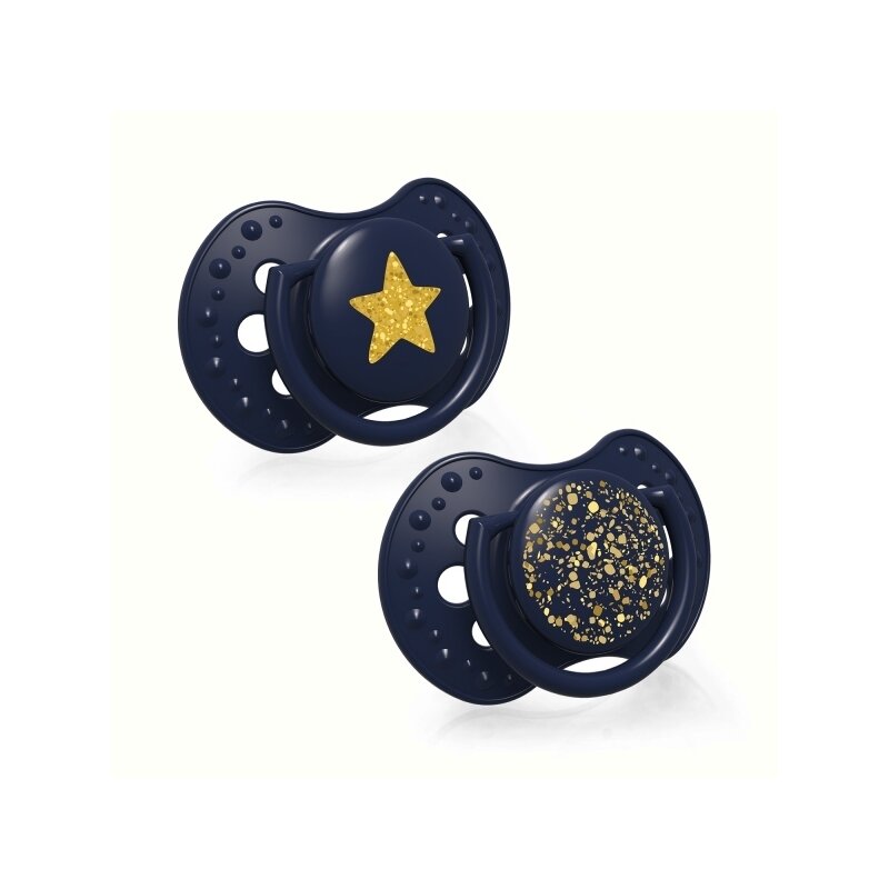 Lovi - suzeta silicon dynamic 0-3 m 2 pcs stardust blue 22/892_blue