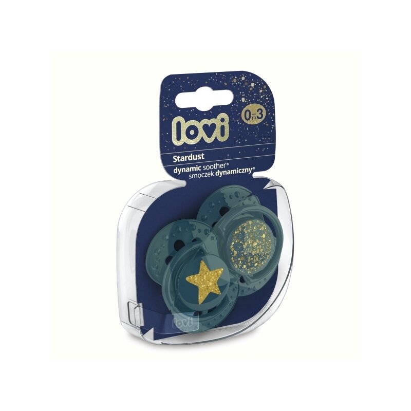 Lovi - suzeta silicon dynamic 0-3 m 2 pcs stardust green 22/892_green