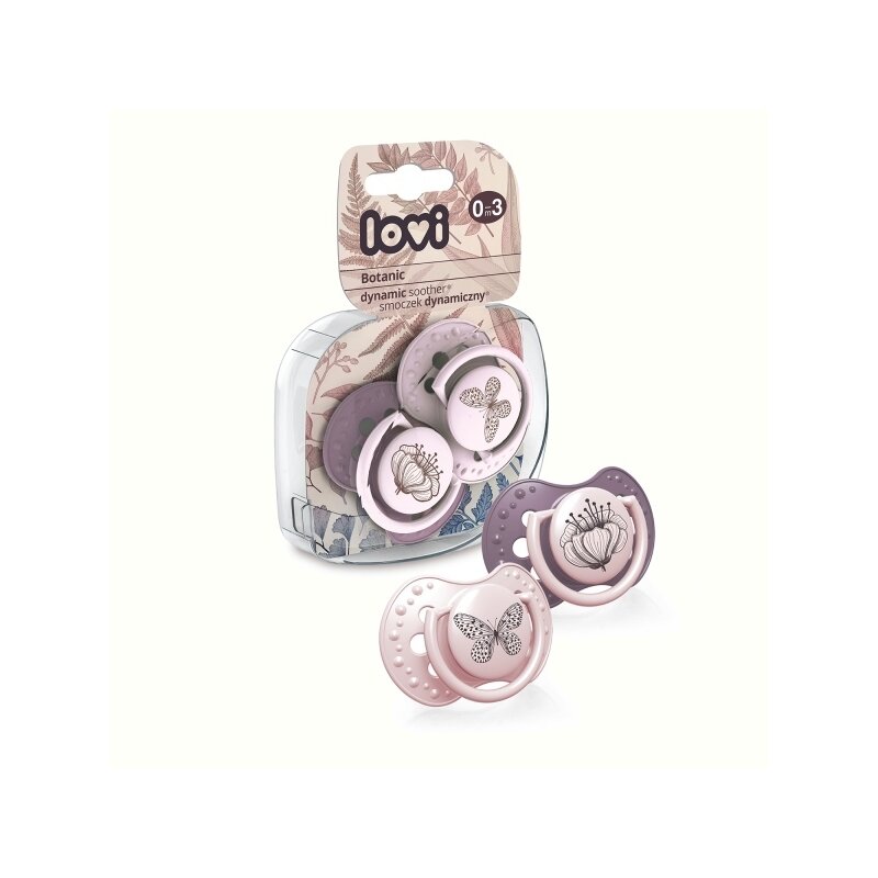 Lovi - suzeta silicon dynamic 0-3m 2 pcs botanic fata - 22/869girl