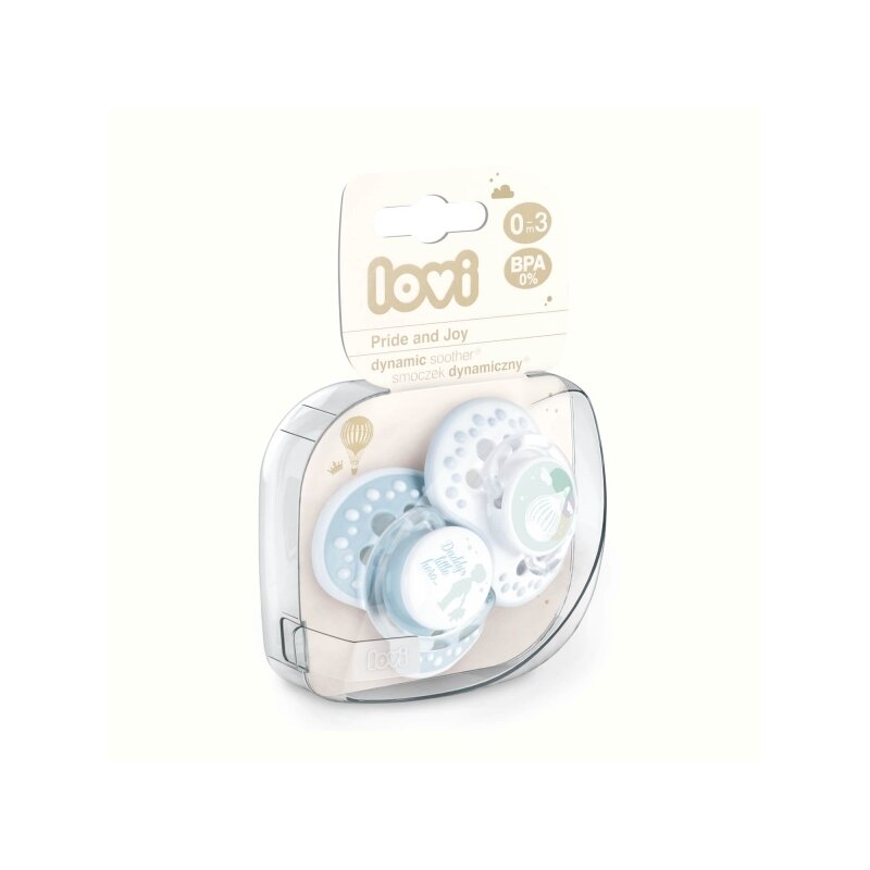 Lovi - suzeta silicon dynamic 0-3m 2 pcs pride&joy baiat - 22/844boy