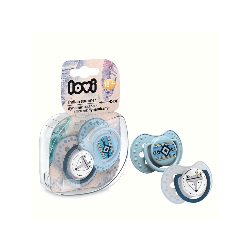 Lovi - suzeta silicon dynamic 18+ m 2 pcs indian summer baiat - 22/876boy