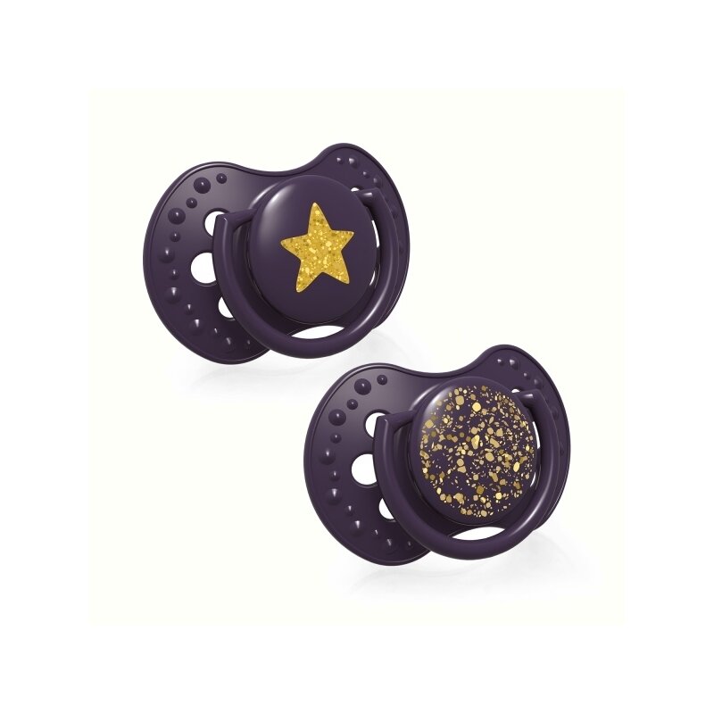 Lovi - suzeta silicon dynamic 3-6 m 2 pcs stardust violet 22/893_violet