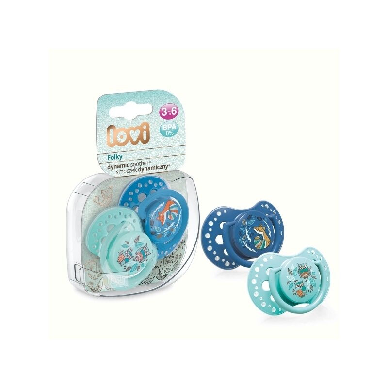 Lovi - suzeta silicon dynamic 3-6m 2 pcs folky baiat - 22/842boy