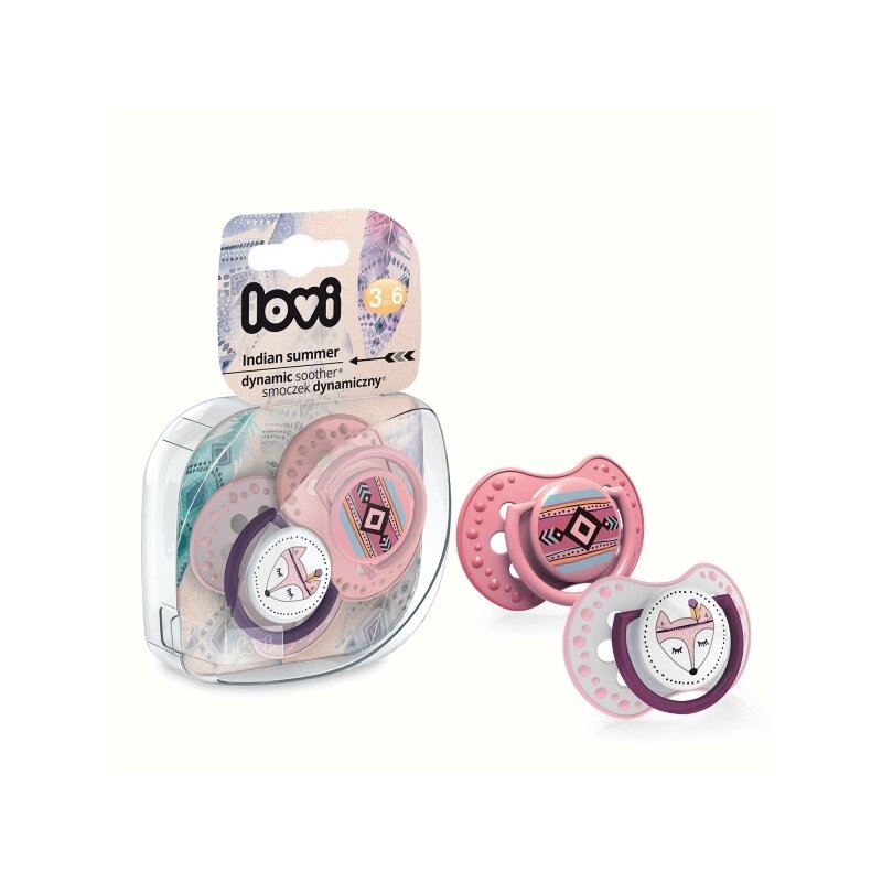 Lovi - suzeta silicon dynamic 3-6m 2 pcs indian summer fata - 22/856girl