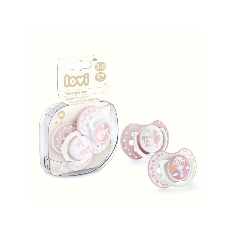 Lovi - suzeta silicon dynamic 3-6m 2 pcs pride&joy fata - 22/845girl