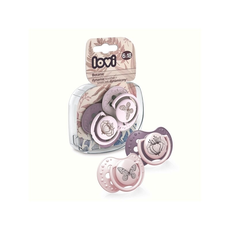 Lovi - suzeta silicon dynamic 6-18m 2 pcs botanic fata - 22/871girl