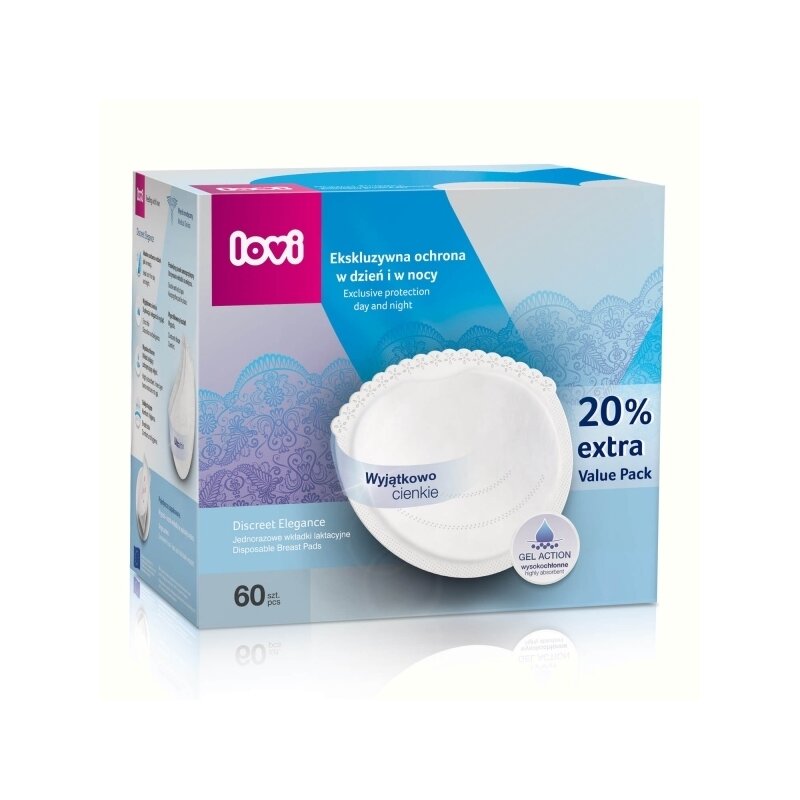 Lovi - tampoane san discreet elegance 60 pcs - alb - 19/607