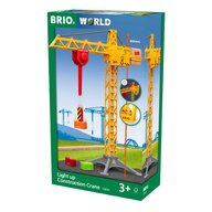 BRIO - Vehicul de lemn Macara , Cu lumini, Pentru constructii