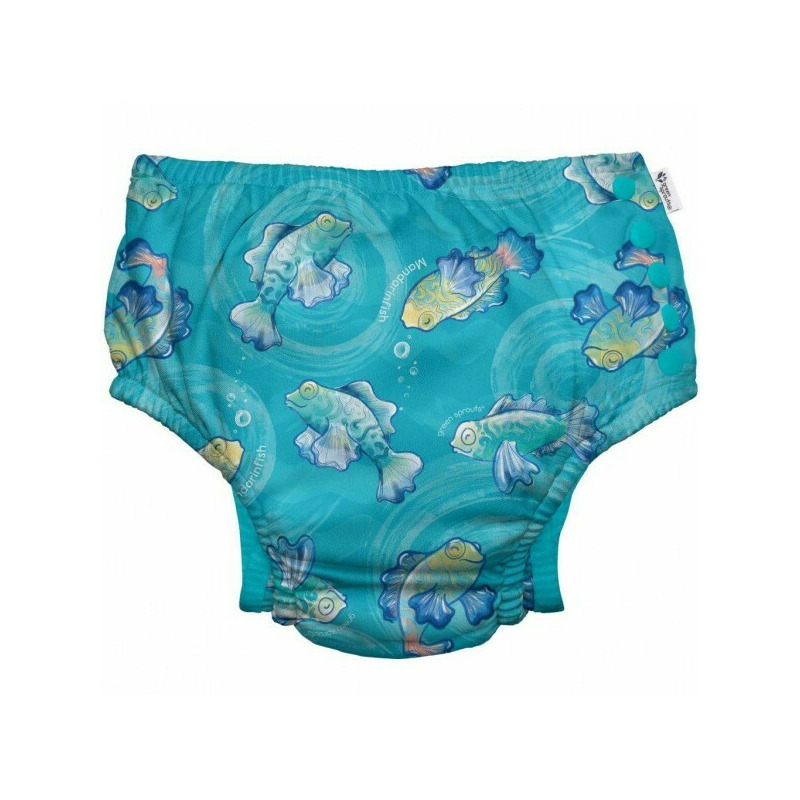 Mandarin fish 3t - eco slip copii spf 50+ refolosibil, cu capse green sprouts by iplay