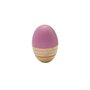 Maraca jucarie muzicala in forma de ou, din lemn, roz, MAMAMEMO - 1