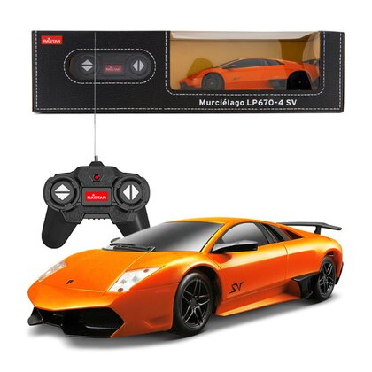 Rastar - Masinuta cu telecomanda Lamborghini Murcielago LP670 ,  Scara 1:24, Portocaliu