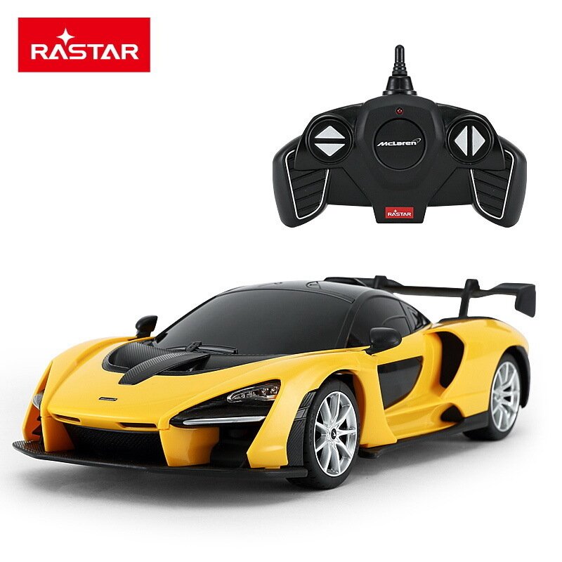 Rastar - masinuta cu telecomanda mclaren senna , scara 1:18, galben