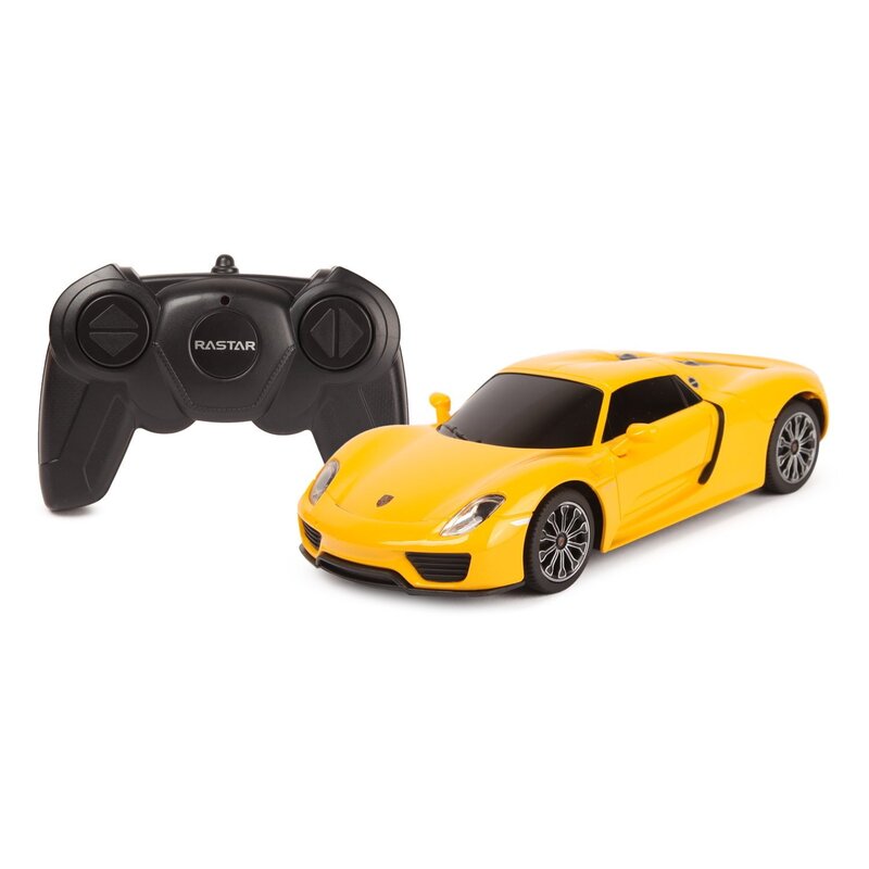 Rastar - masinuta cu telecomanda porche 918 spyder , scara 1:24, galben