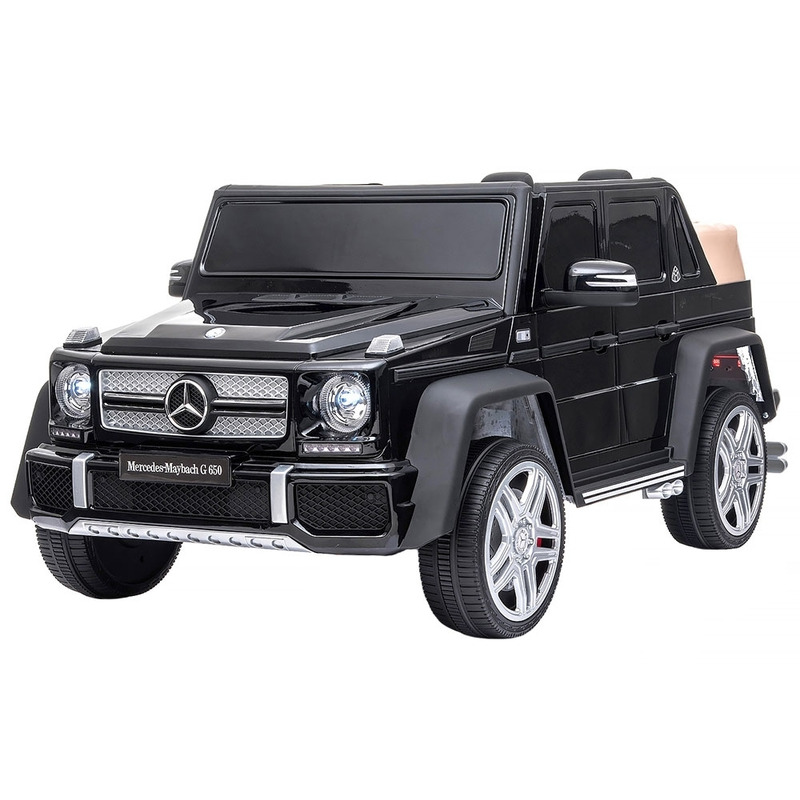 Masinuta electrica chipolino suv mercedes maybach g650 black cu scaun din piele si roti eva