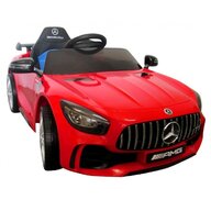 R-Sport - Masinuta electrica cu telecomanda, roti din spuma EVA si scaun din piele Mercedes GTR  - Rosu