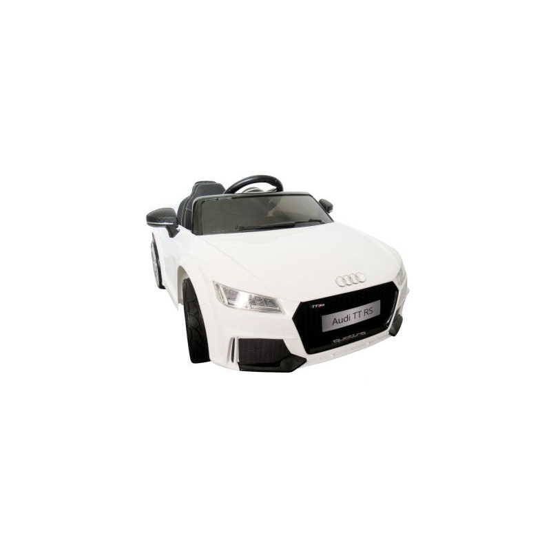 Masinuta electrica cu telecomanda, roti eva, scaun piele audi tt r-sport - alb