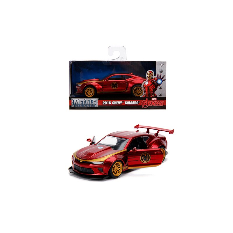 Simba - masina chevy camaro ss 2016 , iron man , metalica, scara 1:32, multicolor