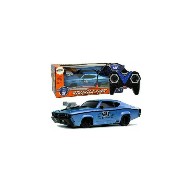 Leantoys - masinuta sport rc pentru copii cu telecomanda, albastra, 1:20, 10244