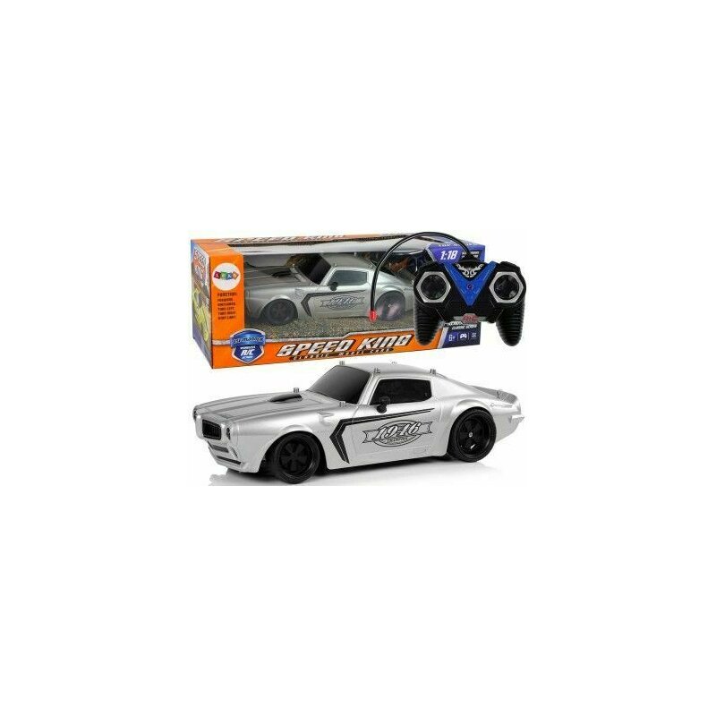 Leantoys - masinuta sport rc pentru copii cu telecomanda, argintie, 1:18, 10247