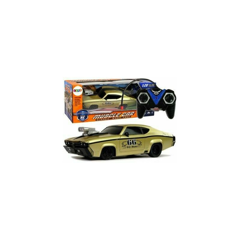 Leantoys - masinuta sport rc pentru copii cu telecomanda, aurie, 1:20, 10245