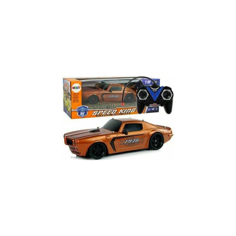 Leantoys - masinuta sport rc pentru copii cu telecomanda, maro, 1:18, 10246
