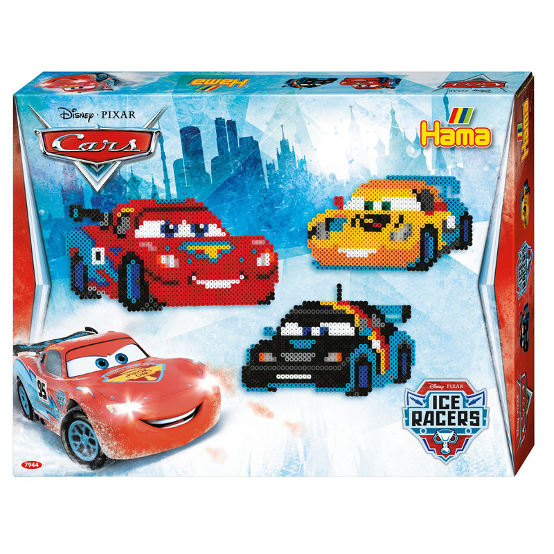 Masinute disney fulger mcqueen, set cu 4000 margele hama in cutie